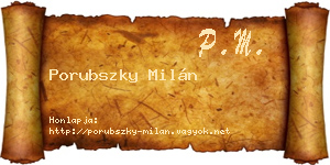 Porubszky Milán névjegykártya
