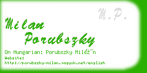 milan porubszky business card